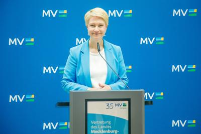 Pressekonferenz in der Vertretung des Landes Mecklenburg-Vorpommern beim Bund-stock-foto
