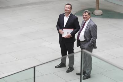 Bundespressekonferenz, Bericht des Polizeibeauftragten des Bundes beim Deutschen Bundestag-stock-foto