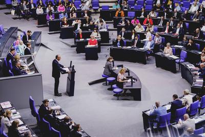 Generaldebatte zum Haushalt 2025 im Deutschen Bundestag-stock-foto