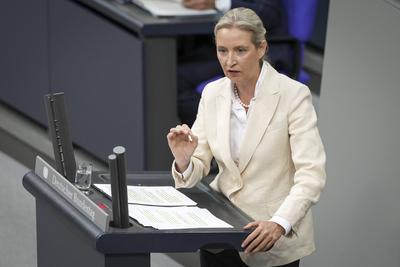 Deutscher Bundestag, Generaldebatte-stock-foto