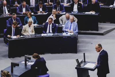 Generaldebatte zum Haushalt 2025 im Deutschen Bundestag-stock-foto