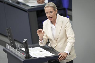 Deutscher Bundestag, Generaldebatte-stock-foto