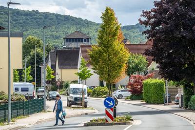 Fachwerkh?user in Niedereimer, Heimat und Wohnort von Bundeskanzler Friedrich Merz, Niedereimer ist ein Ortsteil von Arnsberg, Juli 2025-stock-foto
