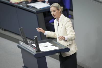 Deutscher Bundestag, Generaldebatte-stock-foto
