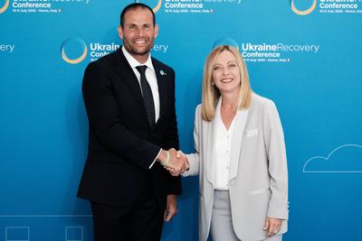 Rome, Ukraine Recovery Conference.-stock-foto