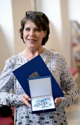 Janina Hartwig / Bayerischer Verdienstorden im Antiquarium der Residenz in M?nchen am 9. Juli 2025 *** Janina Hartwig Ba-stock-foto