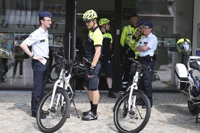 Presentation Of The Bicycle Team Of The Ninove Police-stock-foto