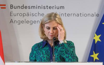 20250710 Treffen der Aussenministers Oesterreichs - Deutschland - Israel in Wen-stock-foto