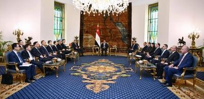 Egyptian President Abdel Fattah al-Sisi meets with Chinese Premier Li Keqiang i-stock-photo
