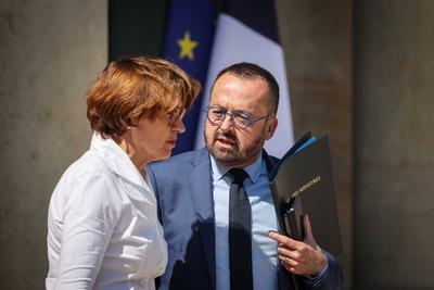 Sortie du Conseil des ministres au palais de l Elysee-stock-foto