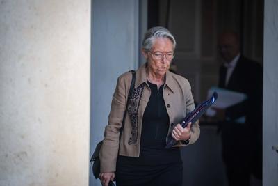 Sortie du Conseil des ministres au palais de l Elysee-stock-foto