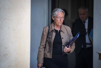 Sortie du Conseil des ministres au palais de l Elysee-stock-foto