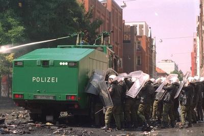 Hannover Chaostage Hannover Nordstadt Punker Polizei Autonome Punkertreffen Chaostage August-stock-foto
