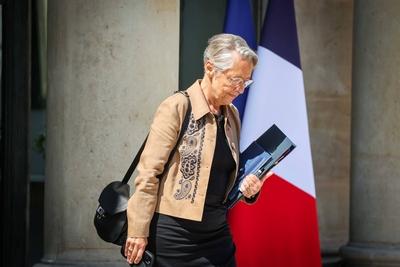 Sortie du Conseil des ministres au palais de l Elysee-stock-foto
