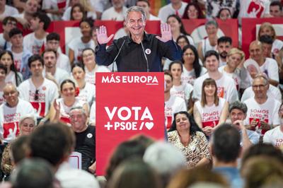 Politics 2024: PSOE closing ceremony of the electoral campaign for the European Parliament Jose Luis Rodriguez Zapatero,-stock-foto