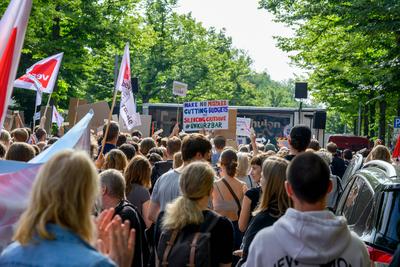 #unk?rzbar, Proteste gegen die K?rzungen des Berliner Senats, Berlin, 14.07.2025-stock-photo