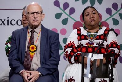 Mexico’s President Claudia Sheinbaum Holds Briefing-stock-foto