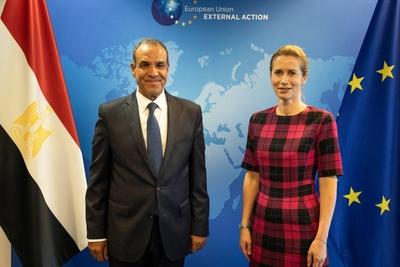 Egyptian Minister of Foreign Affairs and Immigration, Badr Abdel Aty, meets with members of the North Atlantic Treaty Organization (NATO) Council-stock-photo