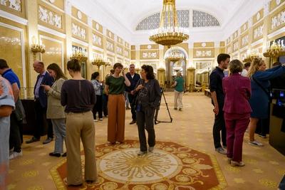 Noordeinde Palace and Royal Stables open to the public, Den Haag, The Netherlands-stock-photo