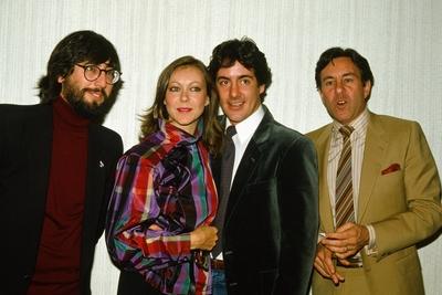 Director John Landis Jenny Agutter and David Naughton at the An American Werewolf in London press c-stock-foto