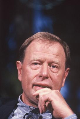 Der Regisseur Claus Peymann, zu Gast bei einer Talkshow am 01.10.1990 *** The director Claus Peymann, guest at a talk s-stock-foto