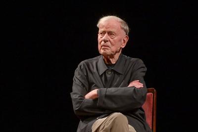 Gespr?ch Termin mit Schmidt - Harald Schmidt im Gespr?ch mit Claus Peymann, im Stadttheater Gmunden, im Rahmen der Salzk-stock-foto