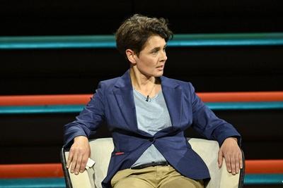 Anna Lehmann (Journalistin) 07/25 her Anna Lehmann am 15. Juli 2025 in Markus Lanz TV Fernsehen Talkshow Talk Show Deuts-stock-foto