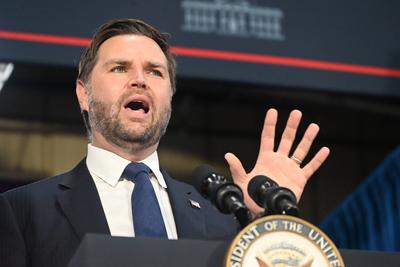 Vice president of the united states jd vance speaks on the ?one big beautiful bill? at don?s machine shop in west pittston, pennsylvania-stock-photo