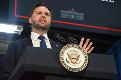 Vice president of the united states jd vance speaks on the ?one big beautiful bill? at don?s machine shop in west pittston, pennsylvania-stock-photo