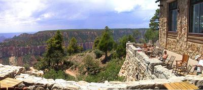 RECORD DATE NOT STATED Kaibab Plateau-North Rim Parkway - Enjoy Nature s Beauty on the Grand Canyon. Sun seekers relax a-stock-foto