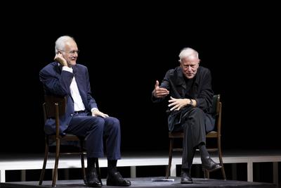 31.7.2022 Harald Schmidt und Claus Peymann auf der B?hne des Theaters in Reichenau an der Rax *** 31 7 2022 Harald Schm-stock-foto