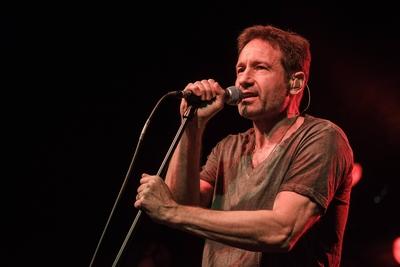 Der US amerikanische Schauspieler Schriftsteller und Musiker David Duchovny bei einem Konzert am 10-stock-foto