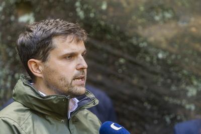Pressetermin zur Wiedereröffnung der Edmundsklamm im Nationalpark Böhmische Schweiz-stock-foto