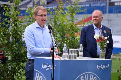 17.07.2025, 5 Jahre Willer.Wald ? Jubil?umsfeier im Holstein-Stadion mit Ministerpr?sident Daniel G?nther-stock-foto