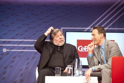 Deutschland Hannover CeBIT Zu Gast bei den CeBIT Global Conferences war der Apple Mitbegr?nder St-stock-foto