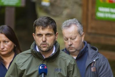 Pressetermin zur Wiedereröffnung der Edmundsklamm im Nationalpark Böhmische Schweiz-stock-foto