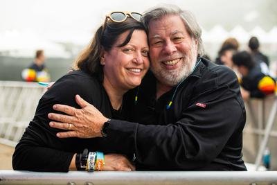 SAN FRANCISCO, CALIFORNIA - OCTOBER 29: Steve Wozniak and his wife, Janet Hill attend the 2021 Outside Lands Music and A-stock-photo
