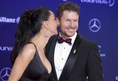 Monte Carlo Monaco February 14 2017 Red Carpet at the Laureus World Sports Awards with Felix Ba-stock-photo
