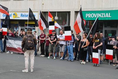 Demonstrationen in der Innenstadt von M?nster.-stock-foto