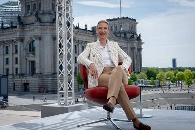 ARD-Hauptstadtstudio, Sommerinterview, AfD, Vorsitzende, Alice Weidel-stock-foto