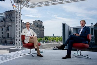 ARD-Hauptstadtstudio, Sommerinterview, AfD, Vorsitzende, Alice Weidel-stock-foto