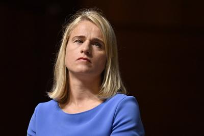 VdK-Pr?sidentin Verena Bentele bei der VdK-Gro?veranstaltung zur bayerischen Landtagswahl 2023 in der Meistersingerhalle-stock-photo