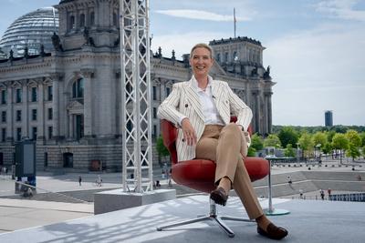 ARD-Hauptstadtstudio, Sommerinterview, AfD, Vorsitzende, Alice Weidel-stock-foto