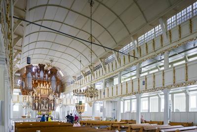 Marktkirche zum Heiligen Geist Die evangelisch-lutherische Marktkirche zum Heiligen Geist ist die historische Hauptkirch-stock-foto