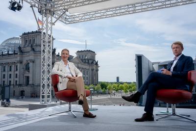 ARD-Hauptstadtstudio, Sommerinterview, AfD, Vorsitzende, Alice Weidel-stock-foto