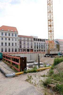 Baustelle Alter Markt Potsdam-stock-foto