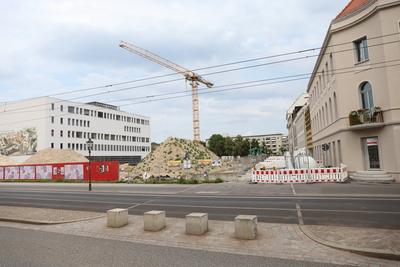 Baustelle Alter Markt Potsdam-stock-foto