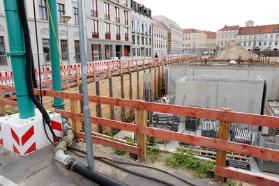 Baustelle Alter Markt Potsdam-stock-foto