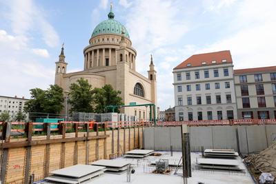Baustelle Alter Markt Potsdam-stock-foto