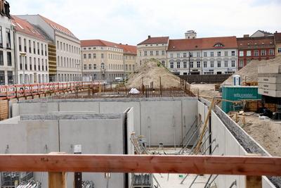 Baustelle Alter Markt Potsdam-stock-foto